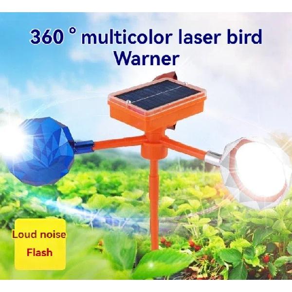 Solar Vogelabwehr Wasserdicht Solarenergie Vogelabwehrgerät 360° Drehender Reflektor Landwirtschaftliche Nutzfläche Obstplantage Vogelabwehrgerät