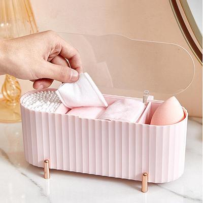 INS Kosmetik Staubdichter Schreibtisch-Organizer für Wattestäbchen, Zahnseide, Lippenstift, Zahnstocher und Puderpads