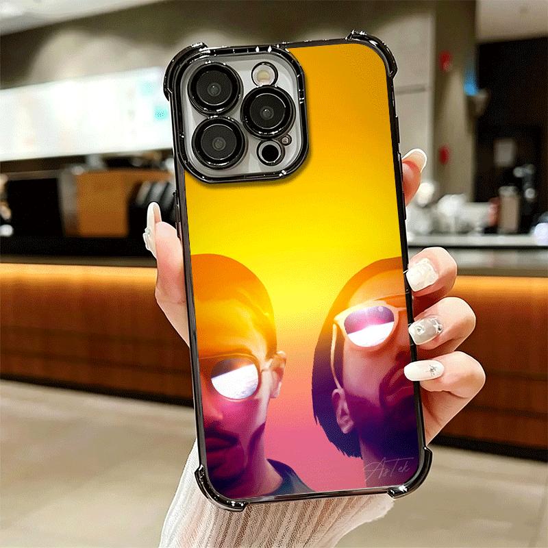 PNL QLF Rapper Singer Soft Phone Case For iPhone 15 16 17 Air 14 Pro Max 16E Plus 13 12 Mini Plating Anti-Fall Fundas