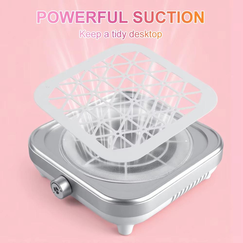 Powerful vacuum cleaner for nail technicians, stepless speed control, and comes with disposable filters