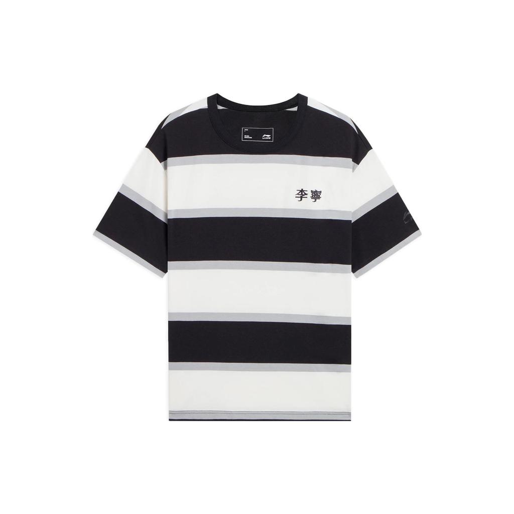 Li Ning Sports Fashion Collection T Shirts Unisex Black Crew Neck Moderate Straight Fit AHSS571-1