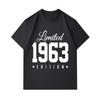 Men's 100% Cotton Crew Neck Short Sleeve T-Shirt, Limited 1963 Edition Printed Casual Comfortable Daily Wear Classic Vintage Loose Fit Soft Basic Tee