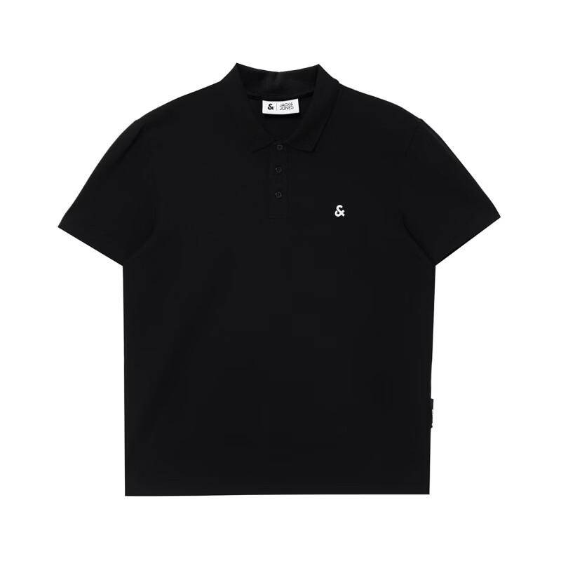 JACK&JONES Men's Spring 3D Embroidered Business Casual Short Sleeve Polo Shirt