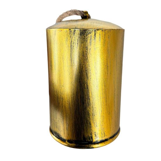 Christmas Column Bell Metal Texture Design Gradient Size Arrangement Natural Hemp Rope Lanyard Retro