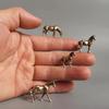 Miniature Antique Brass Long Tail Horse Figurines Feng Shui Ornament Copper Zodiac Animal Mini Desktop Crafts Home Decor Gifts