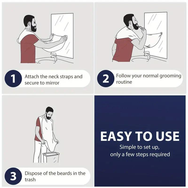 Shaving Bib with Suction Cup and Hook