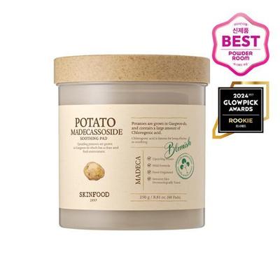 SKINFOOD Kartoffel-Madecassosid-Beruhigungspads 60 Blatt