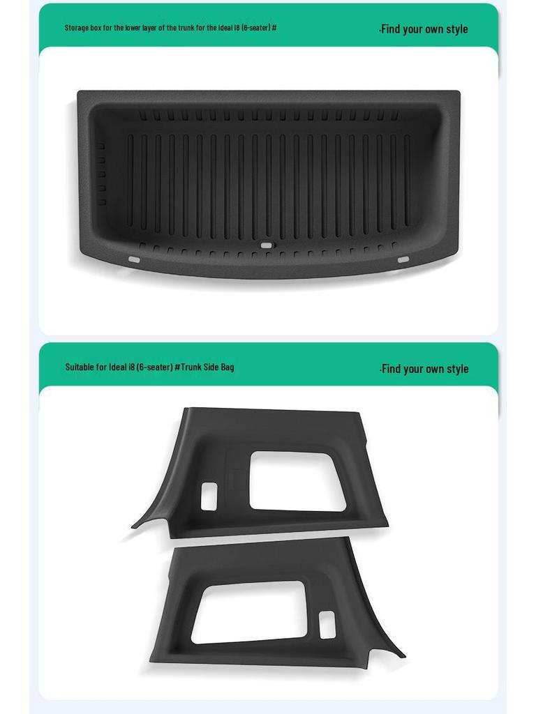 Ideal I8 Car Floor Mat Set: Compatible with 25 Models - Includes TPE Floor, Trunk, and Seat Back Mats.