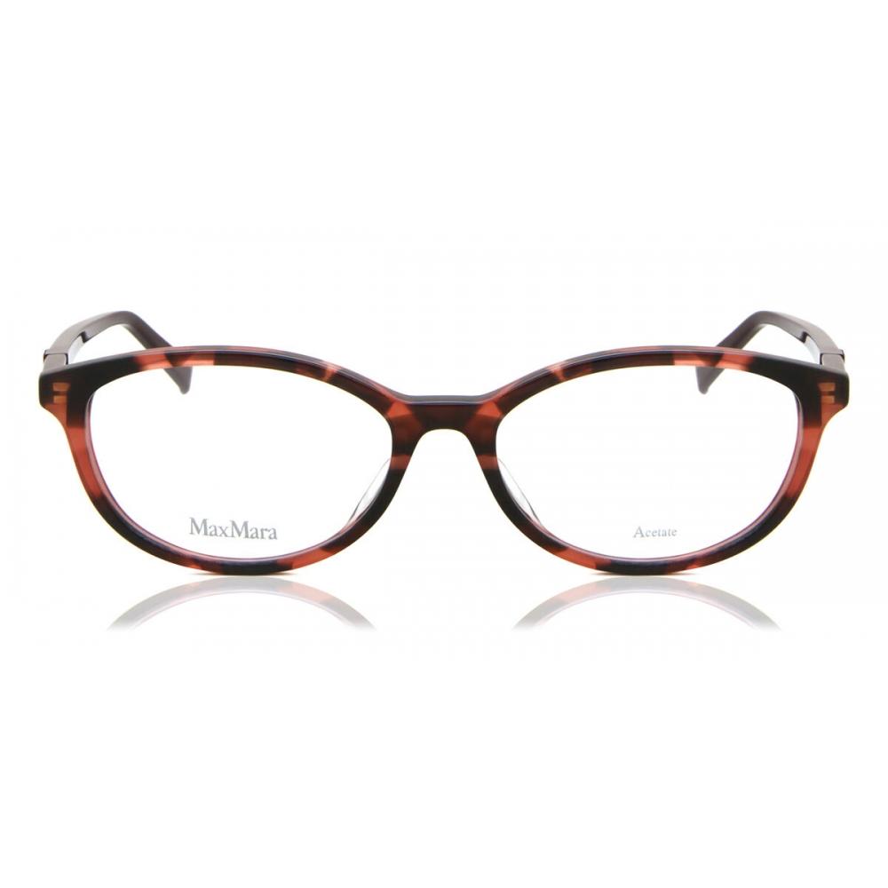 

Max Mara Mm1426 F Asian Fit 0uc Unisex Eyeglasses Red Tortoise/52