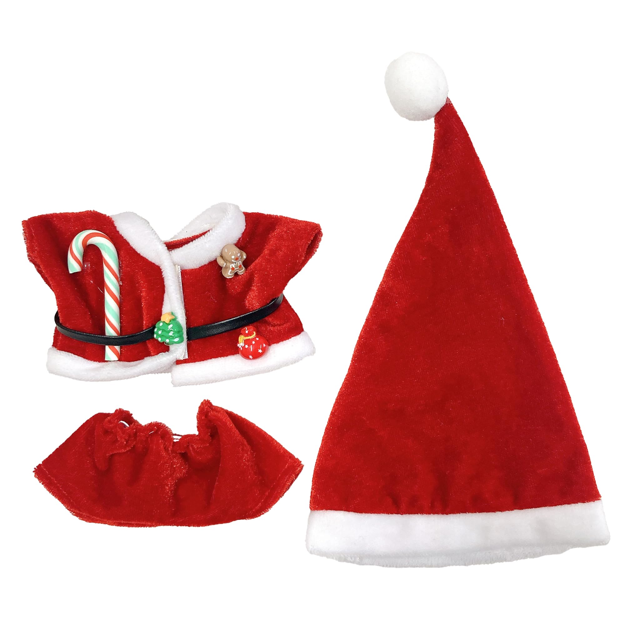 

Santa Claus Hat, Coat, and Pants Set for 10cm Plush Toy, Kigurumi Accessories, Otaku Activities, Doll Mascot, K-Pop Doll Costume [Used]