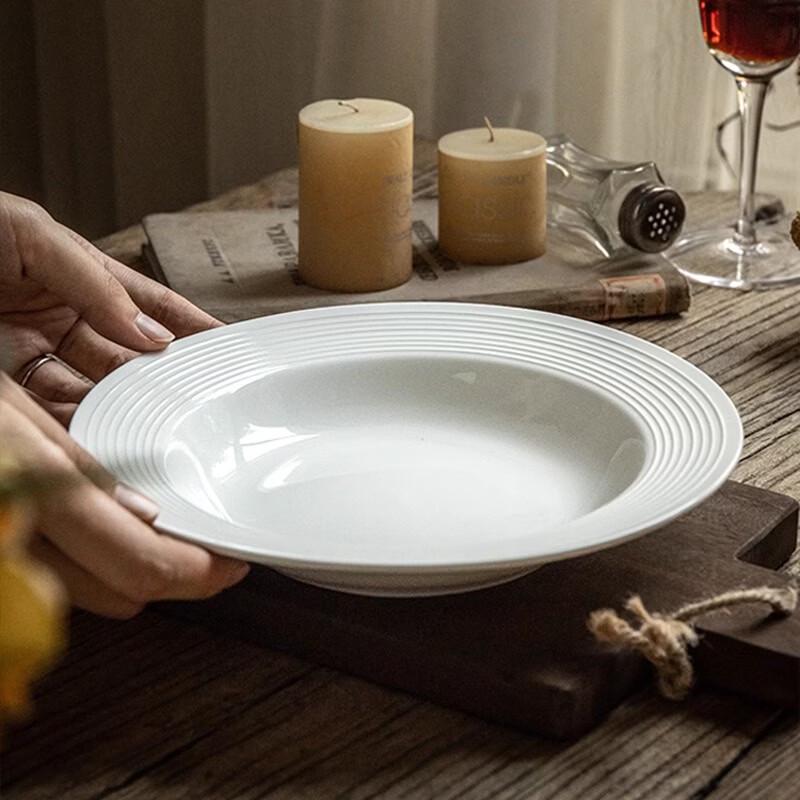 Ru Han European Ceramic Straw Hat Salad & Dinner Plates, 4-Pack