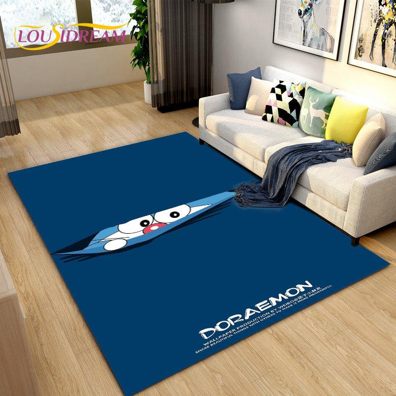 Doraemon Japanese Anime Cartoon Area Rug,Carpet Rug for Living Room Bedroom Sofa Doormat Decoration, Kid Play Non-slip Floor Mat