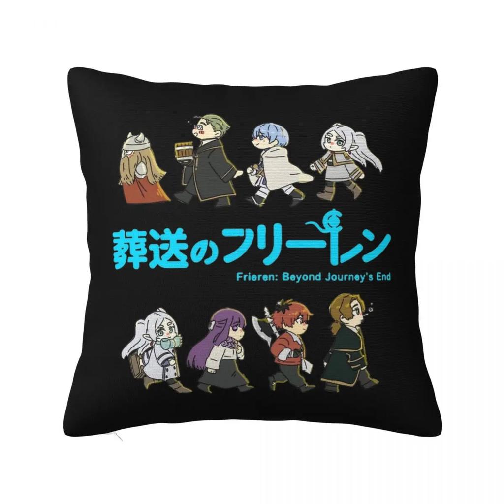 Frieren Anime Sousou No Frieren Pillow Cases Cushion Cover Vintage Zippered Decorative Pillowcase for Home 40*40cm
