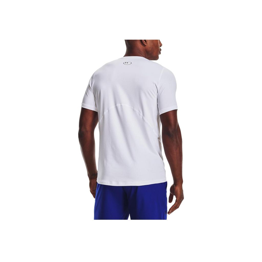Under Armour Solid Color Letter Logo Print Round Neck Short Sleeve T-Shirt Men Tops White 1361683-100