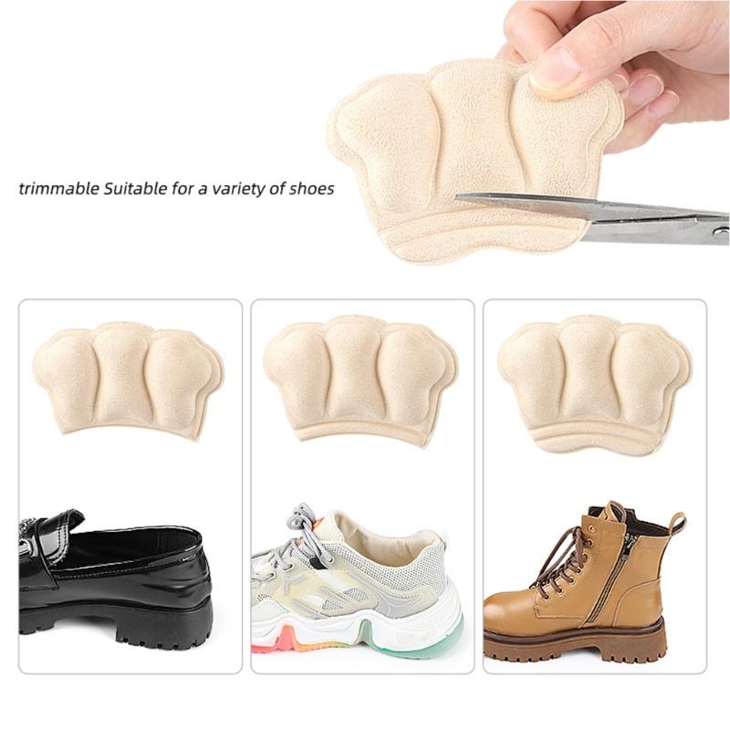 4Pairs Anti Blisters High Heel Protectors Adhesive Shoe Inserts Pad Sponge Cushioned Heel Grip For Leather Shoe Sneakers