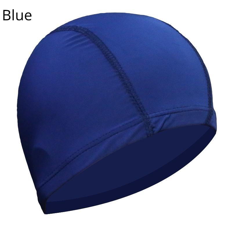 Bonnet de bain en tissu de couleur unie pour hommes et femmes, chapeau en tissu Nylon à cheveux longs, taille libre pour hommes et femmes, 1 pièce