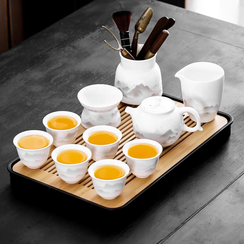 Lainuo Mutton-fat Jade Porcelain Ink Wash Tea Set