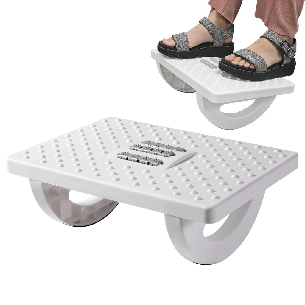 Foot Rest for Under Desk Adjustable Foot Rest Ergonomic Foot Stool Massage for Pressure Relief Portable Footstool Leg Rest Desk