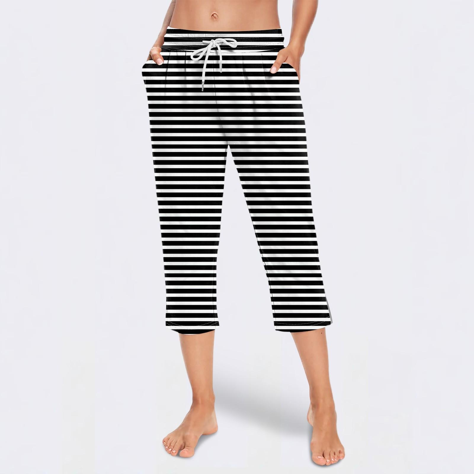 

Женские повседневные укороченные брюки в полоску в стиле ретро с градиентом и завязками S