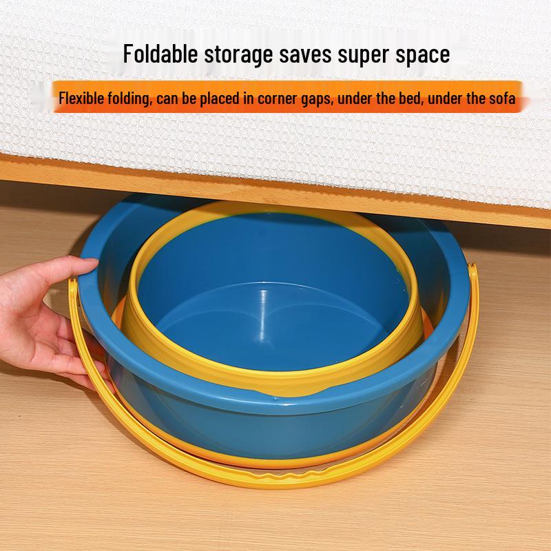 Portable Folding Fishing Bucket for Car and Outdoor Use - Thickened Plastic, Large & Small Sizes, Ideal for Students and Household Needs