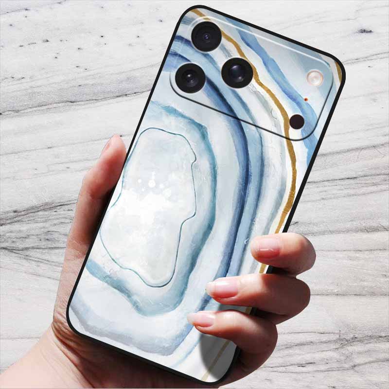 Marble Case For iPhone 16 Pro Max Black Edge Cover For iPhone17 Air 16e iPhone16 Plus Luxury Silicone Phone Cases Soft TPU Bag