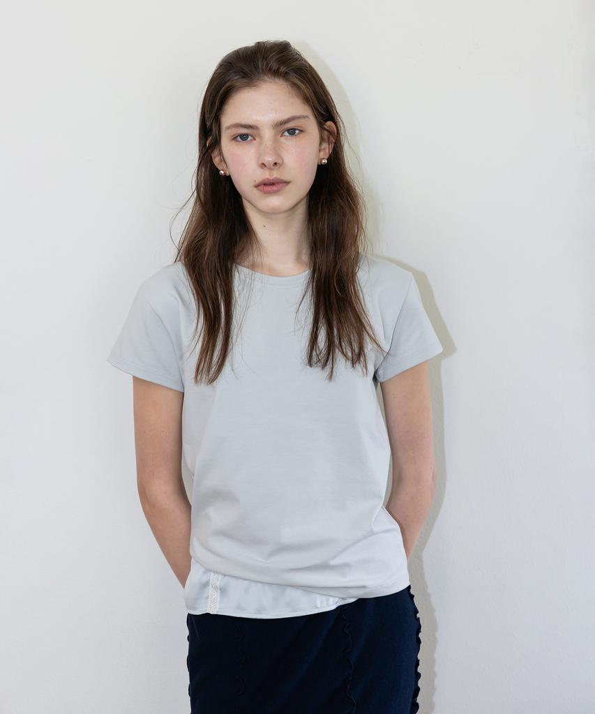 Deolil Blake Cap Sleeve Tee_Light Gray