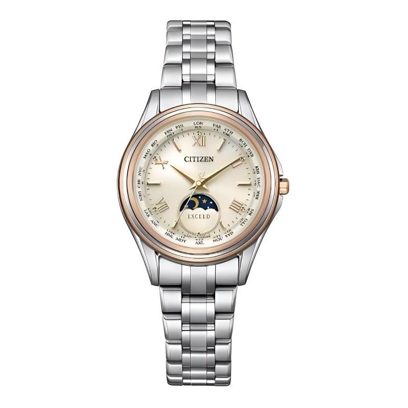 

CITIZEN EXCEED series 50 meters waterproof solar Quartz super titanium strap women s watch yellow dial EE1016-66A синій