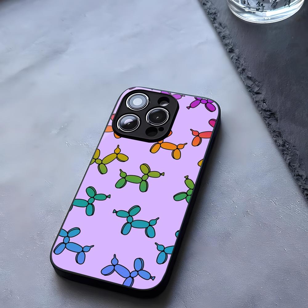 

Balloon Dog Cute Phone Case Tempered Glass For IPhone 17 13 14 16 12 15 11 Pro Max Plus Mini X XR SE2020 Coque iPhone17 Pro