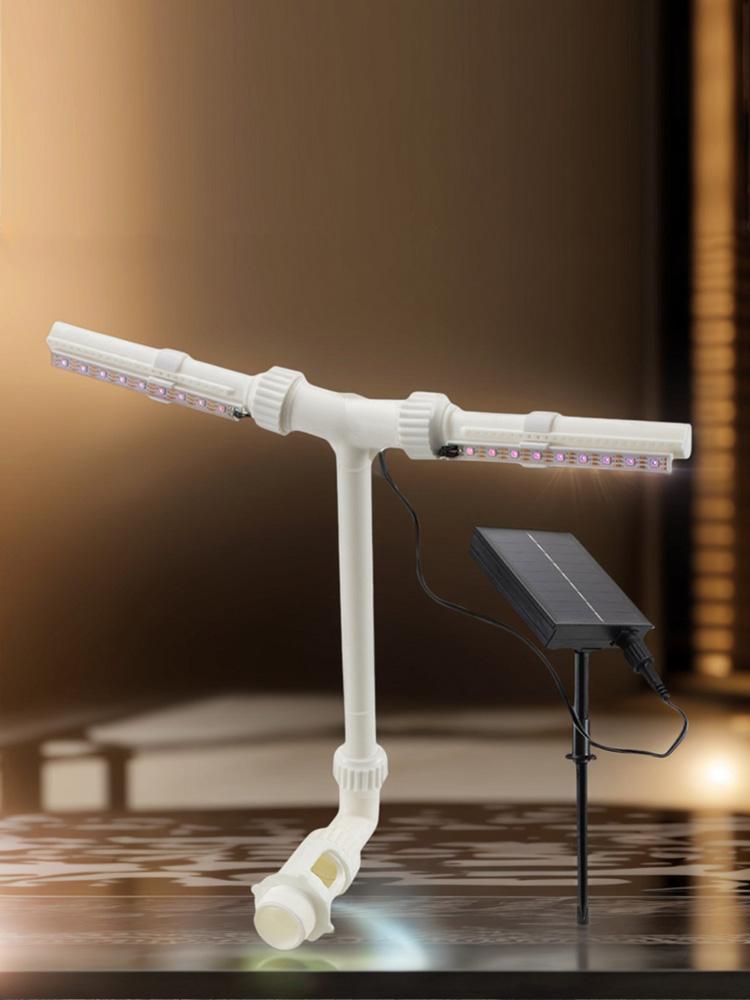 Pool Waterfall Nozzle Rechargeable Pool Waterfall Sprayer RGB Color Changing Outdoor Water Fountain for Above/Inground Pool