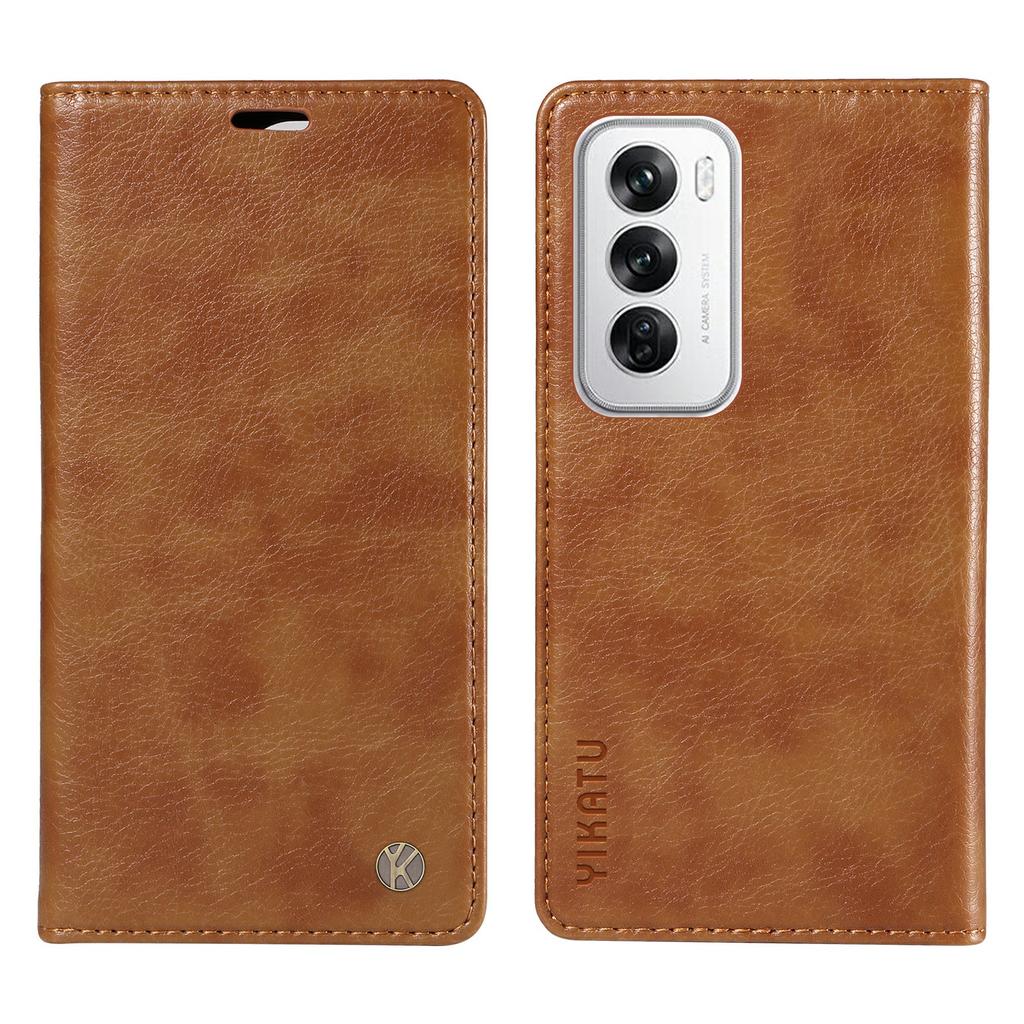 Für Oppo Reno12 5G (Global) Brieftasche Hülle Leder Handyhülle mit Litschi-Textur