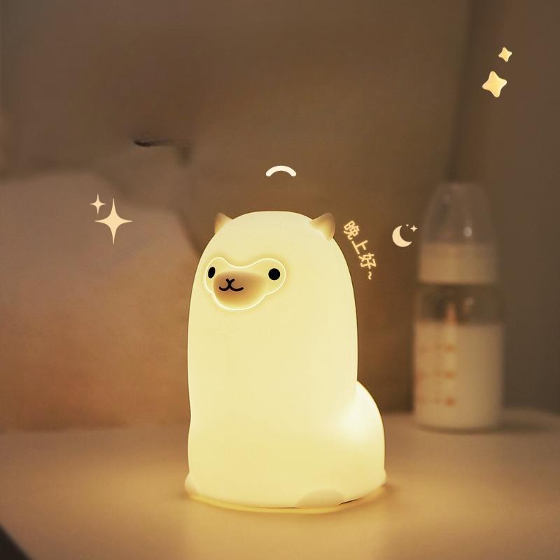 1Pc Alpaca Pat Lamp New Cute Home Children's Room Bedside Lamp Baby Feeding Ornament Gift Bedroom Small Table Lamp