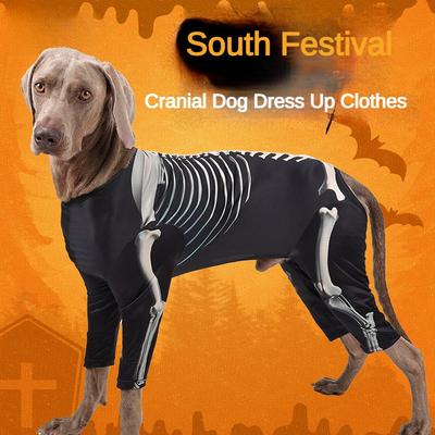 Pet Dog Halloween Clothes Skeleton Dog Transform Dress Up Comfortable Cool Big Dog Clothes Pet Supplies