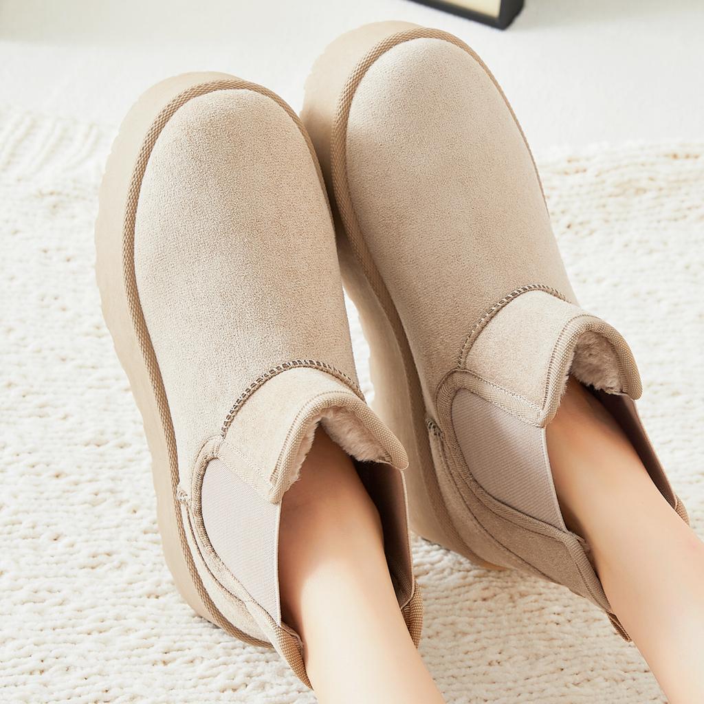 Shoes women's shoes versatile cotton boots winter new velvet thickened one-pedal snow boots thick-soled non-slip cotton shoes
