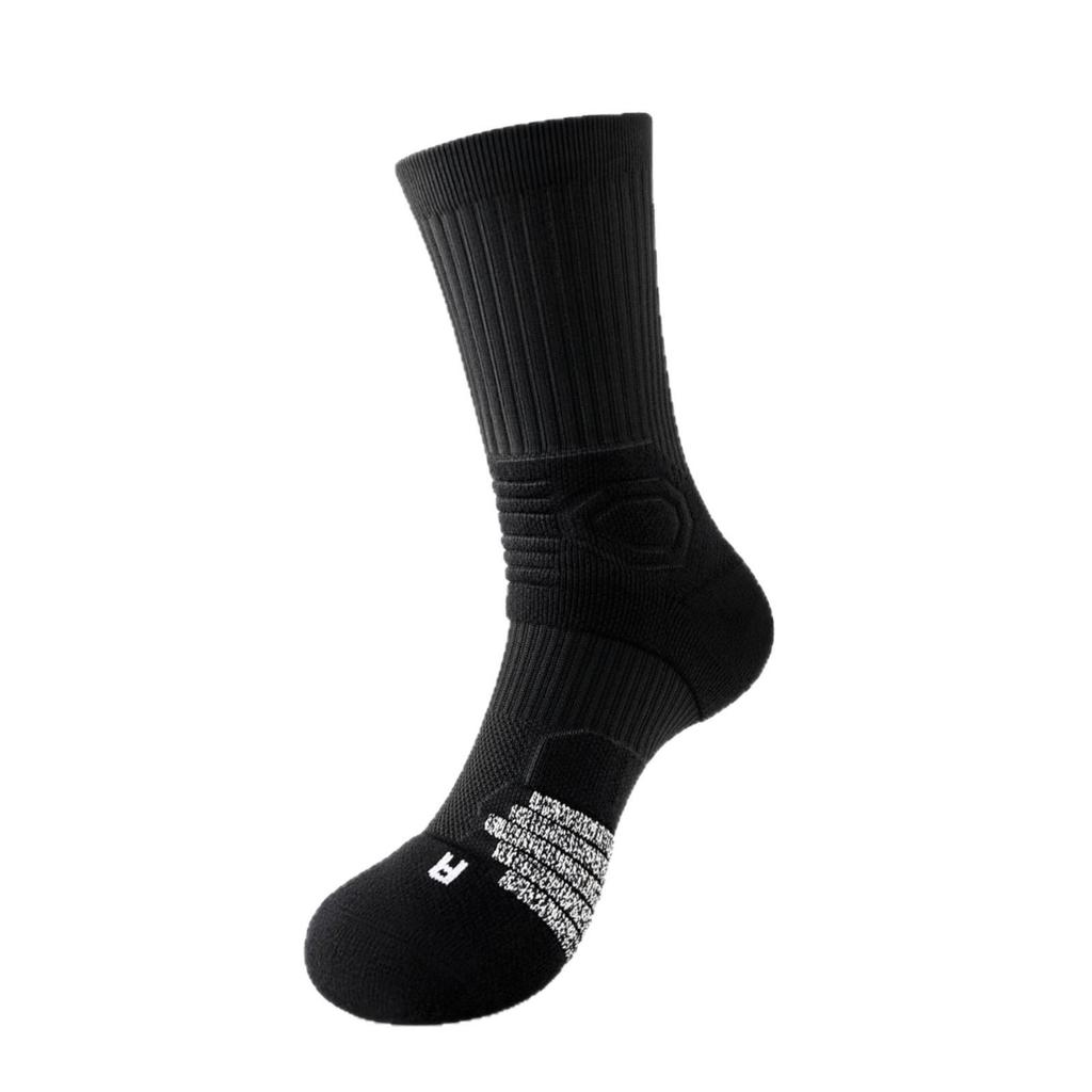 Men's Over-the-Calf Thick Terry Sports Socks for Basketball, Marathon, Running & Badminton.