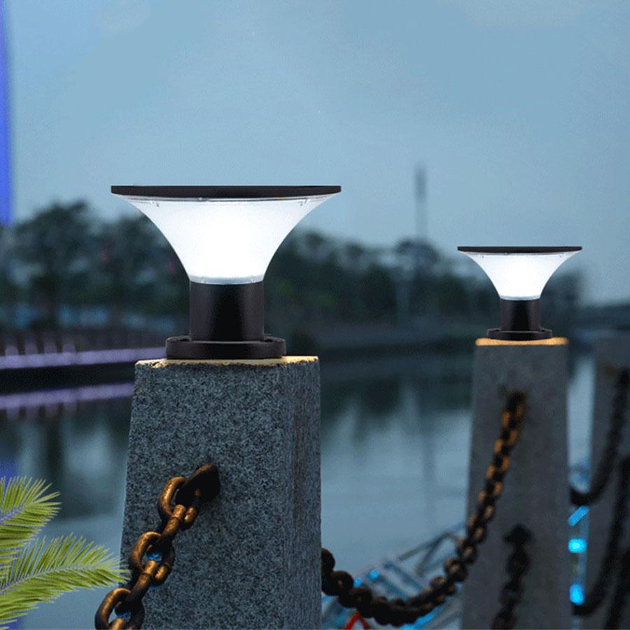 Thrisdar Villa Waterproof Solar Column Head Light Outdoor Lawn Lamps Courtyard Garden Landscape Fence Gate Solar Post Lamp