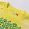 Skateboard Skeleton Print Hot Stamping, Water Washing, Hole Breaking, Making Old Short Sleeved T-shirt for Men and Women