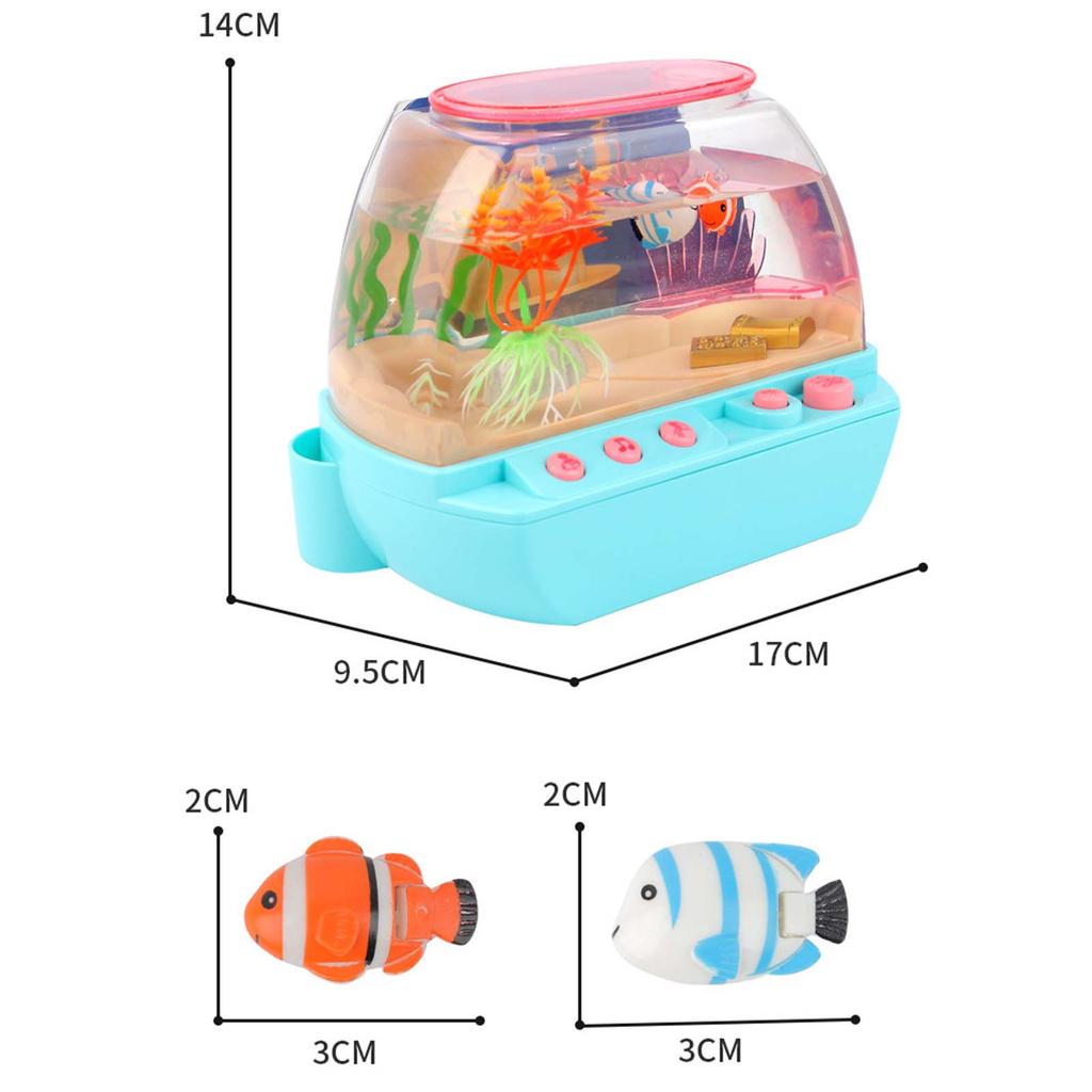 Children's Creative Artificial Aquarium Toys, Mini Simulated Fish Tank, Cartoon, With Music and LED Lights, Educational