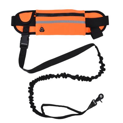 Hands Free Dog Leash Detachable Zipper Bag Reflective Strip Design Hands Free Flexible Waist Dog
