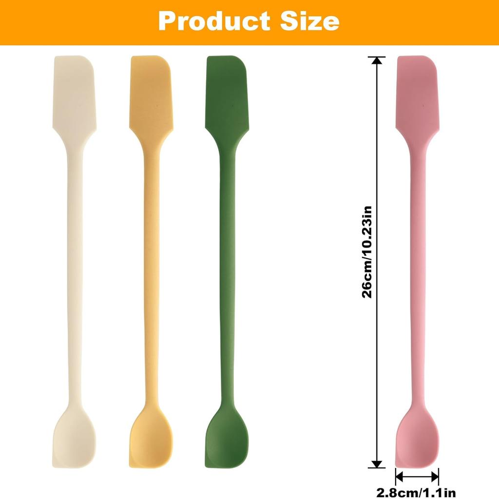4-piece set of long handle double-head silicone small scraper (multi-color) kitchen pastry silicone scraper