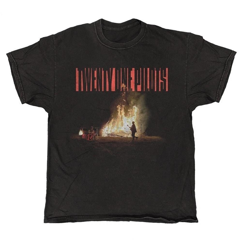 Vintage Twenty One Pilot Bonfire Black T-shirt S-5XL Unisex T-Shirt S