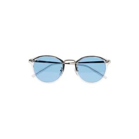 Light Blue Polarized Lenses Stylish UV Protection Gift Sunglasses [Flon] FBL064-6 Clear/Silver