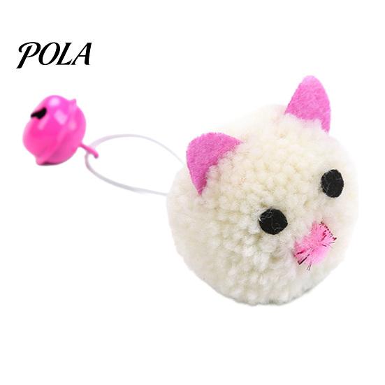 Soft Cat Toy Mouse Plush Ball, Fluffy Ball with Bell, Kitten Bell Teething for Indoor Cats Boredom Relief Interactive Play Macaron Color