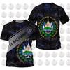 El Salvador Vlag Voetbalshirt T-shirts Zomer Sport Sneldrogend Ronde Hals Trendy Casual Voetbalshirt 3D Geprint Herenkleding