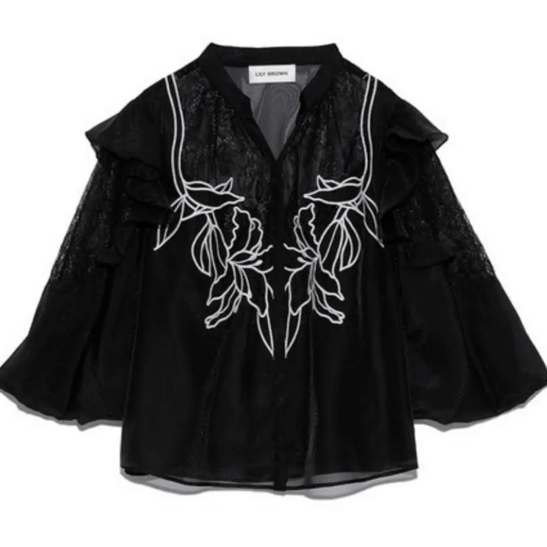LILYBROWN Embroidered Bowtie Blouse