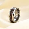 Tungsten Steel Ring with 8mm Beveled Carbon Fiber Inlay Durable Stylish Unisex Jewelry