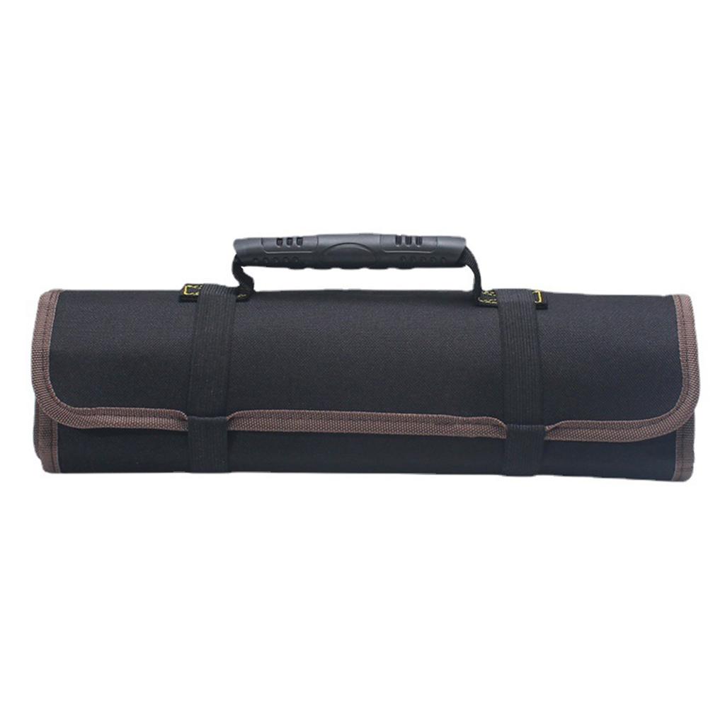 Roll Up Tool Bag Oxford Cloth Multi Pocket Thickened Handle Zipper Tool Bag For Electrician Blue