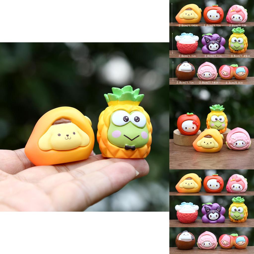 9pcs My Melody Creative Fruit Model Ornament Set For Kids And Collectors
