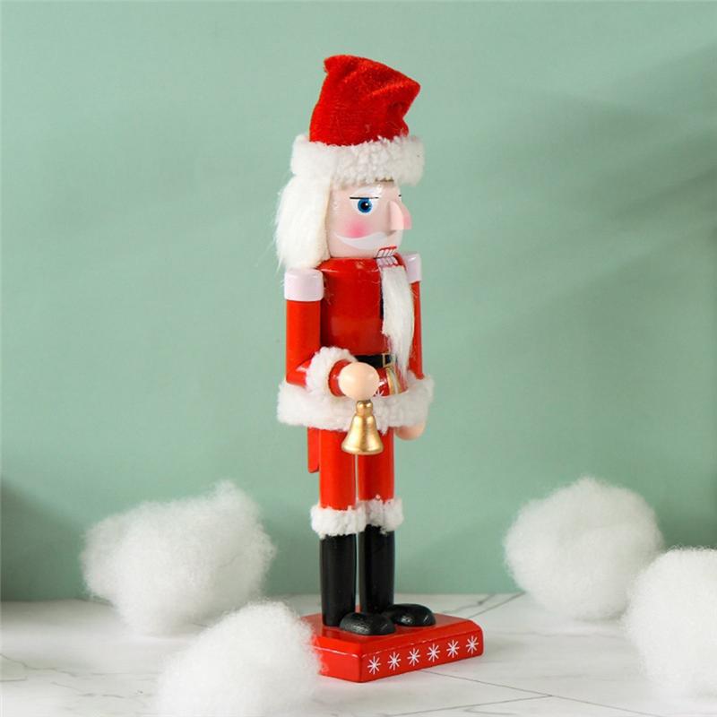 AEE4-1 PCS Wood 25CM Wood Nutcracker Santa Figure Ornaments Christmas Home Decor Present Ornaments