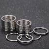 20pcs Metal Split Jump Rings Metal Hooks Double Layer Glossy Car Keychain Accessories DIY Keychain Pendant Making Accessory