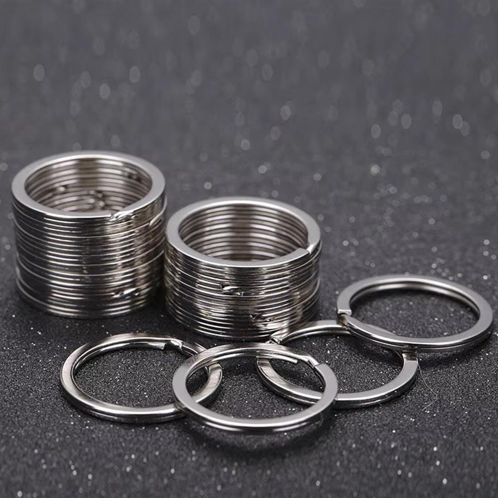 20pcs Metal Split Jump Rings Metal Hooks Double Layer Glossy Car Keychain Accessories DIY Keychain Pendant Making Accessory